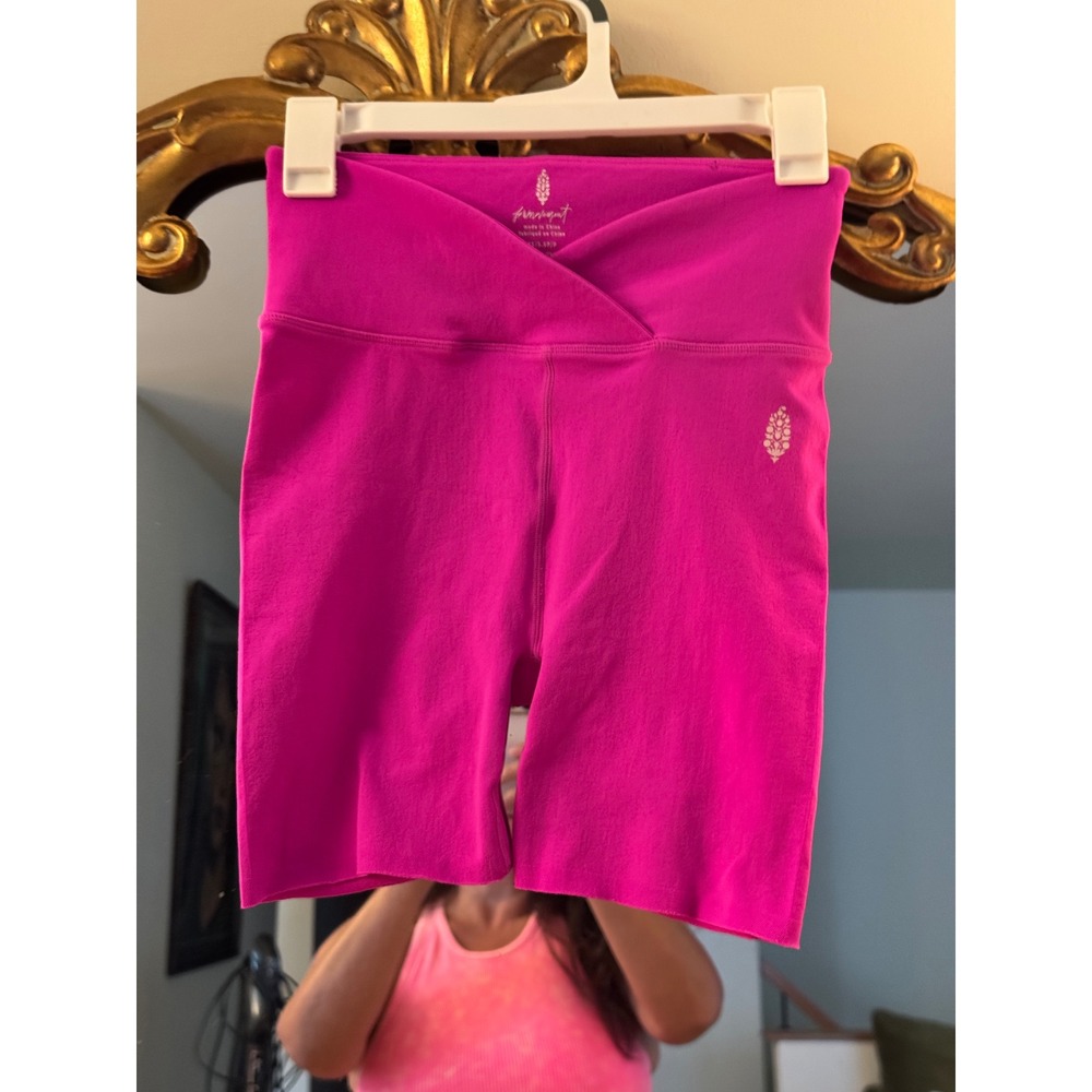 Free People FP Movement Pink High Waisted Biker Shorts XS/S Magenta Athletic